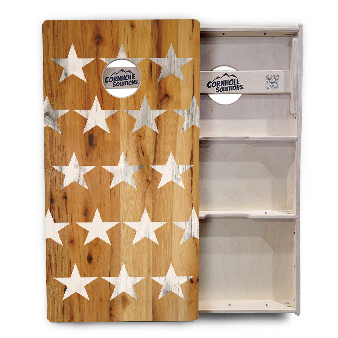 Regulation Cornhole Boards - Large Stars & Stripes Design Options - 2'x4' Regulation Cornhole Set - 3/4″ Baltic Birch + UV Direct Print + UV Clear Coat